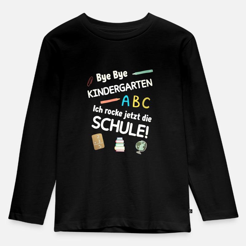 Einschulung Schulanfang Schule schulanfang - Kinder Premium Bio Langarmshirt - Schwarz