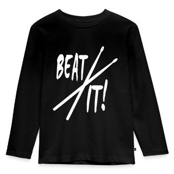 Beat it! Drumsticks - Kids' Premium Longsleeve Shirt - black - Front - AI Model Kid Male (0cm)