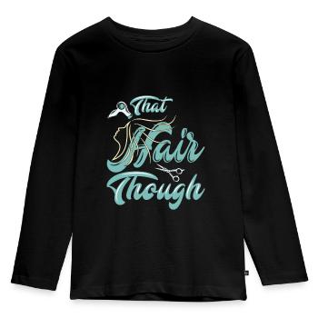 Diese Haare aber..! - Geschenk - Kinder Premium Bio Langarmshirt - Schwarz - Vorne - AI Model Kid Male (0cm)
