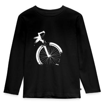 Mountainbike Grunge Shabby Chic - Kinder Premium Bio Langarmshirt - Schwarz - Vorne - AI Model Kid Male (0cm)