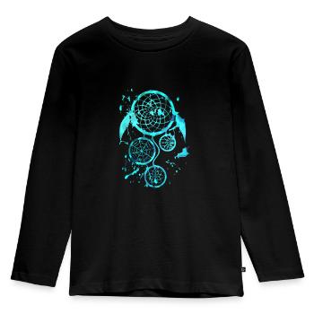 Attrape-rêves Dreamcatcher Plumes attrape-rêves - T-shirt manches longues Premium Enfant - noir - Devant - AI Model Kid Male (0cm)