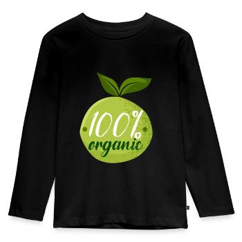100% organic - Kids' Premium Longsleeve Shirt - black - Front - AI Model Kid Male (0cm)