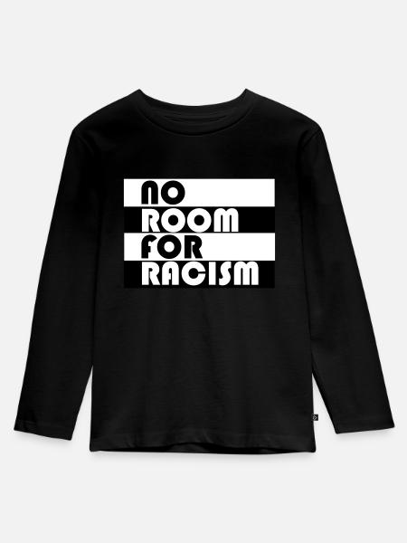 Kein Platz für Rassismus - Kinder Premium Bio Langarmshirt - Schwarz