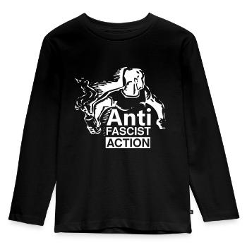 Anti-Fascist Action, AFA I Antifa UK - Kids' Premium Longsleeve Shirt - black - Front - AI Model Kid Male (0cm)