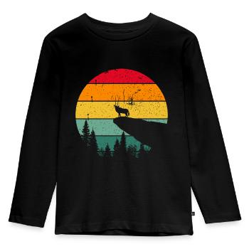 Vintage Rétro Afrique Voyage Safari Africa Cadeau - T-shirt manches longues Premium Enfant - noir - Devant - AI Model Kid Male (0cm)