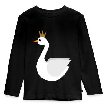 Schwan - Kinder Premium Bio Langarmshirt - Schwarz - Vorne - AI Model Kid Male (0cm)