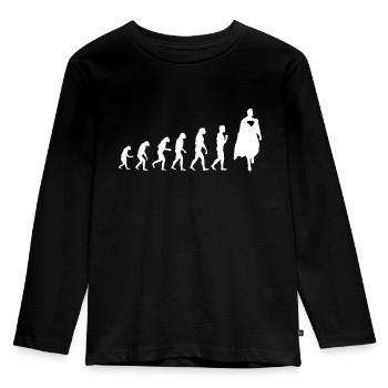 Evolution - Kinder Premium Bio Langarmshirt - Schwarz - Vorne - AI Model Kid Male (0cm)
