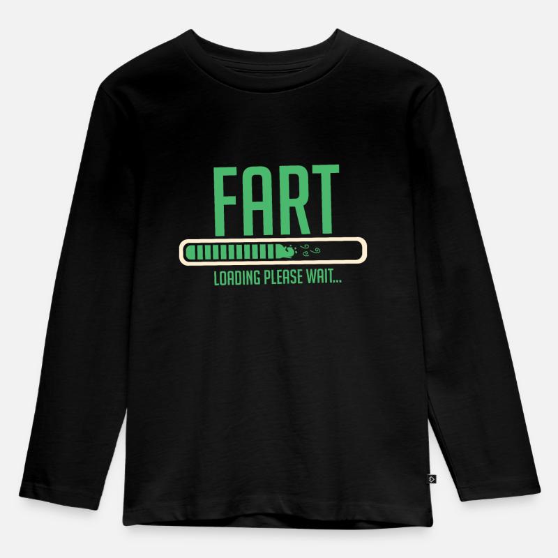 FART LOADING - Kinder Premium Bio Langarmshirt - Schwarz