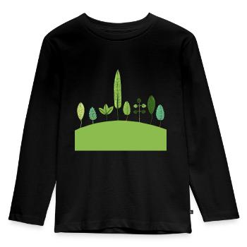 Crazy Plants - Kinder Premium Bio Langarmshirt - Schwarz - Vorne - AI Model Kid Male (0cm)