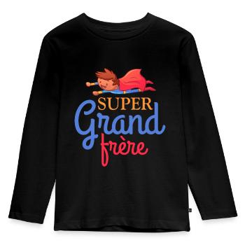Super grand frere - T-shirt manches longues Premium Enfant - noir - Devant - AI Model Kid Male (0cm)