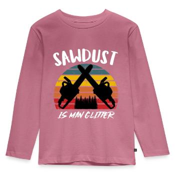 Lumberjack, Sawdust is man glitter, Funny chainsaw - Kids' Premium Longsleeve Shirt - mauve - Front - AI Model Kid Female (0cm)