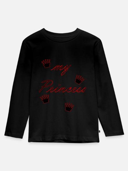my princess - Kinder Premium Bio Langarmshirt - Schwarz