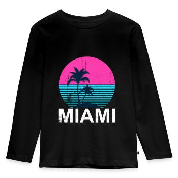 Miami Beach - Kids' Premium Longsleeve Shirt - black - Front - AI Model Kid Male (0cm)