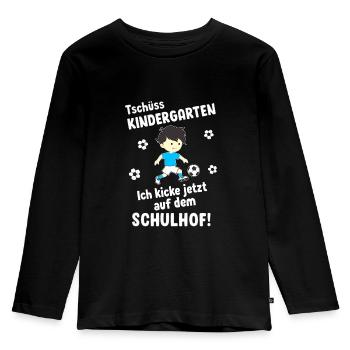 Schulanfang Schulkind Einschulung schulanfang - Kinder Premium Bio Langarmshirt - Schwarz - Vorne - AI Model Kid Male (0cm)