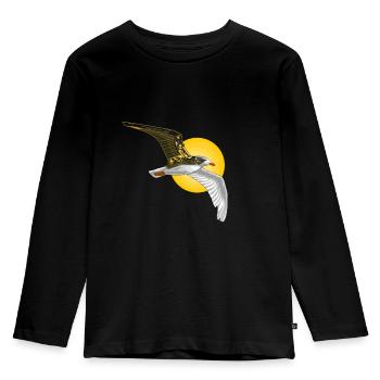 Steampunk Möve - Kinder Premium Bio Langarmshirt - Schwarz - Vorne - AI Model Kid Male (0cm)