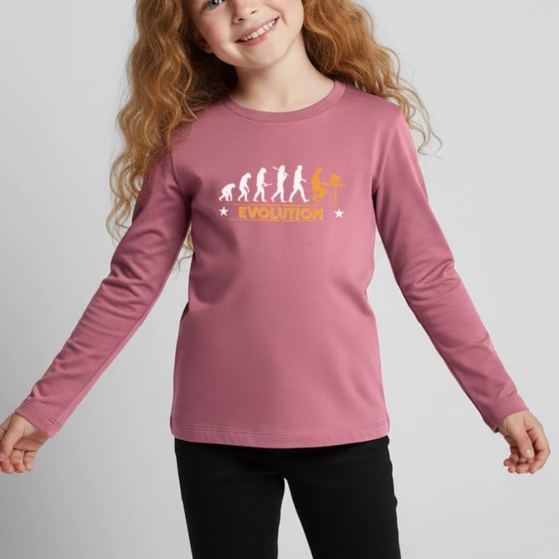 Computer Nerd Evolution - orange/weiss Kinder Premium Bio Langarmshirt