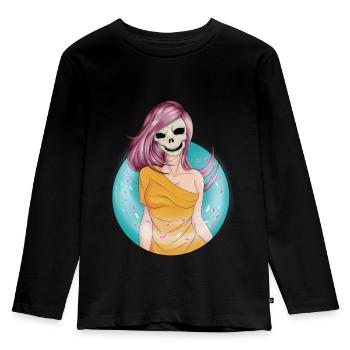 Totenkopf des Windes - Kinder Premium Bio Langarmshirt - Schwarz - Vorne - AI Model Kid Male (0cm)