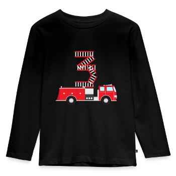 3 ans pompier pompier Geschen - T-shirt manches longues Premium Enfant - noir - Devant - AI Model Kid Male (0cm)