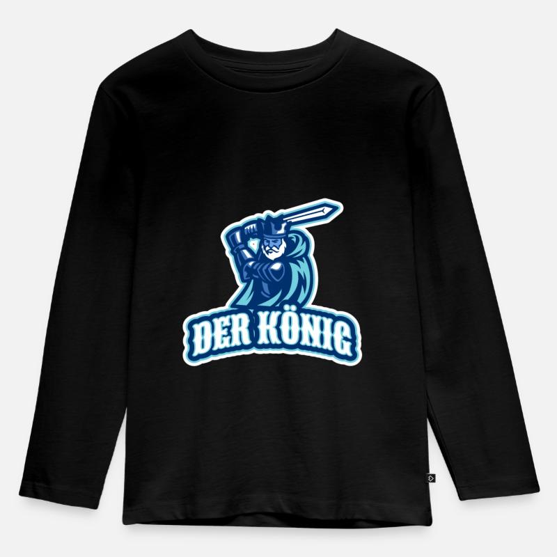 König - der echte (wunderbares Geschenk) - Kinder Premium Bio Langarmshirt - Schwarz