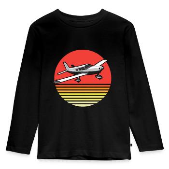 Piper Aviation Retro - T-shirt manches longues Premium Enfant - noir - Devant - AI Model Kid Male (0cm)