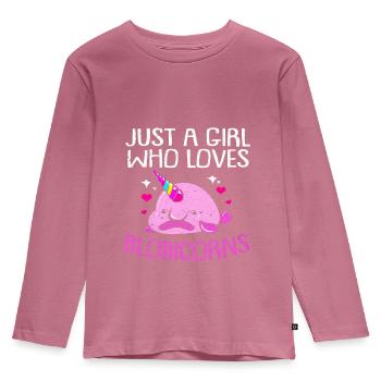 Blobfish - Kids' Premium Longsleeve Shirt - mauve - Front - AI Model Kid Female (0cm)