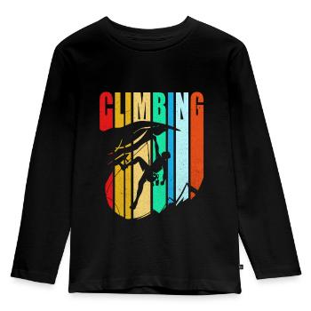 Klettern - Kinder Premium Bio Langarmshirt - Schwarz - Vorne - AI Model Kid Male (0cm)
