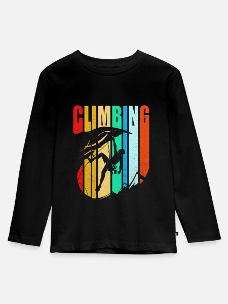 Klettern - Kinder Premium Bio Langarmshirt - Schwarz