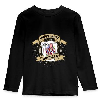 Double Head Wedding Card Game - Kids' Premium Longsleeve Shirt - black - Front - AI Model Kid Male (0cm)