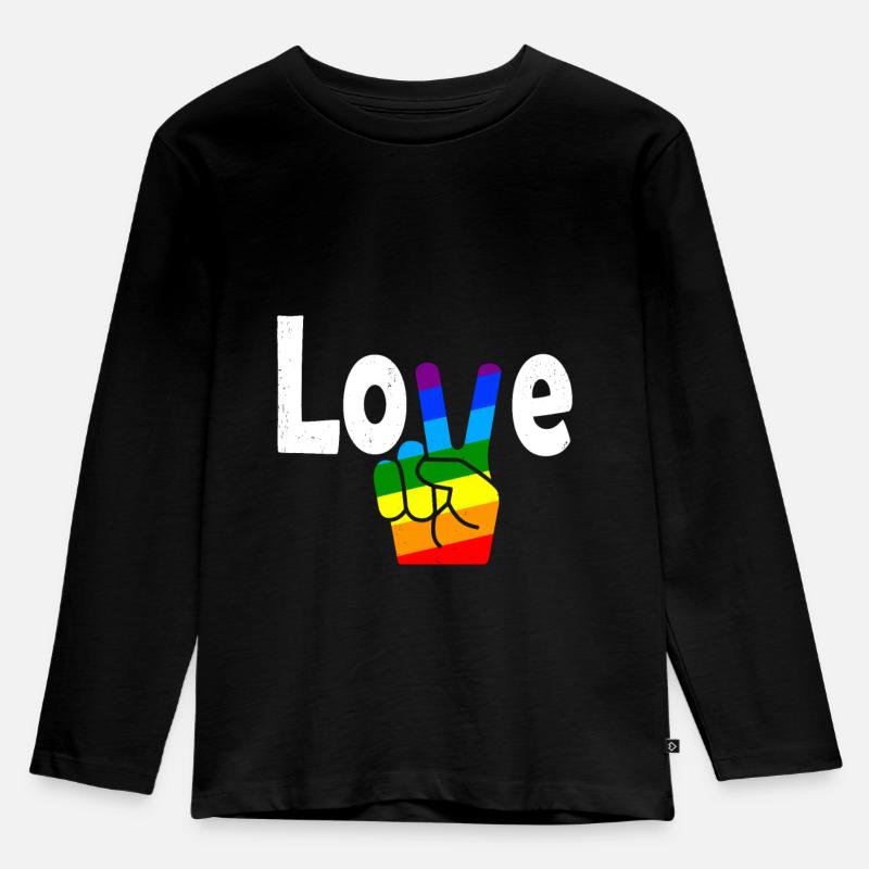 Gay Pride Geschenk - Kinder Premium Bio Langarmshirt - Schwarz