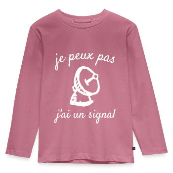 je peux pas j ai un signal - T-shirt manches longues Premium Enfant - mauve - Devant - AI Model Kid Female (0cm)