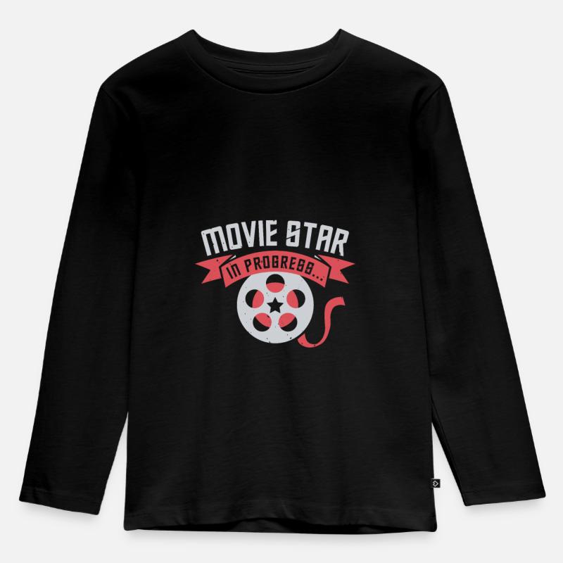 Movie star in progress - Kinder Premium Bio Langarmshirt - Schwarz