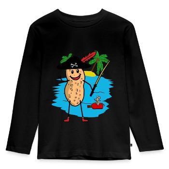 Cacahuète Boucanier Pirate Fantasy Enfants Pirates - T-shirt manches longues Premium Enfant - noir - Devant - AI Model Kid Male (0cm)