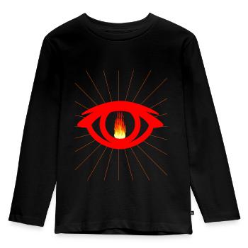 Eye Satan Devil Devil Flame Satanic - Kids' Premium Longsleeve Shirt - black - Front - AI Model Kid Male (0cm)
