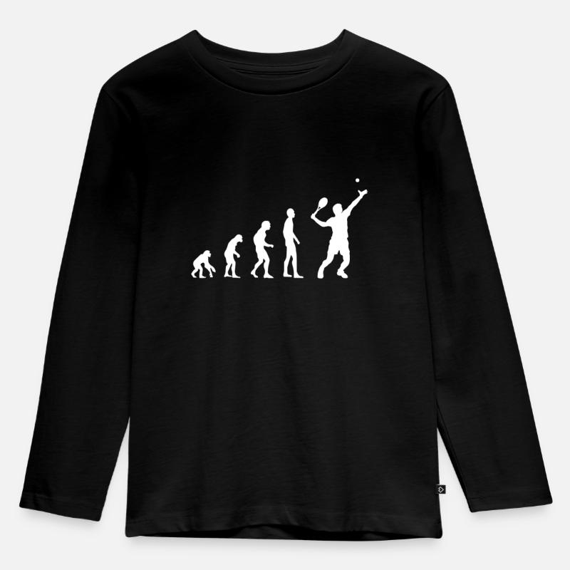 Tennis Evolution - Kinder Premium Bio Langarmshirt - Schwarz
