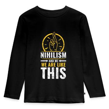 Nihilist Nihilism Philosophy Philosopher - Kids' Premium Longsleeve Shirt - black - Front - AI Model Kid Male (0cm)