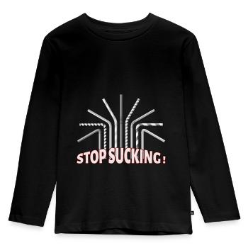 Environmental protection Plastic-free no plastic recycling - Kids' Premium Longsleeve Shirt - black - Front - AI Model Kid Male (0cm)
