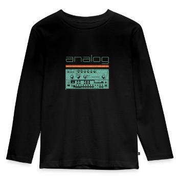 Conception de synthétiseur vintage analogique - Acid Nerd - T-shirt manches longues Premium Enfant - noir - Devant - AI Model Kid Male (0cm)