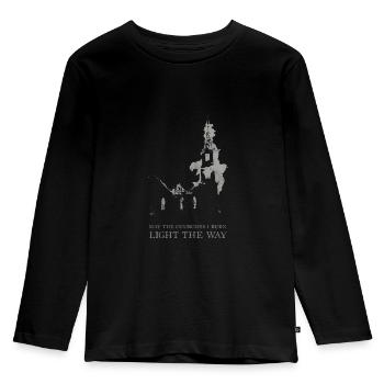 Burning Church Occult Antichrist Satan Atheist - Kids' Premium Longsleeve Shirt - black - Front - AI Model Kid Male (0cm)