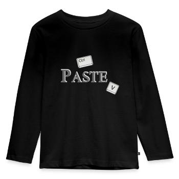 Copy Paste (part2) Partnerlook Friends Geschenk - Kinder Premium Bio Langarmshirt - Schwarz - Vorne - AI Model Kid Male (0cm)