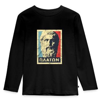 Platon Homer Vintage Greek Philosophy Aristoteles - Kids' Premium Longsleeve Shirt - black - Front - AI Model Kid Male (0cm)