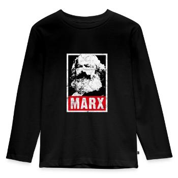 Karl Marx Capital Kommunist Lenin Marxismus Kapital - Kinder Premium Bio Langarmshirt - Schwarz - Vorne - AI Model Kid Male (0cm)