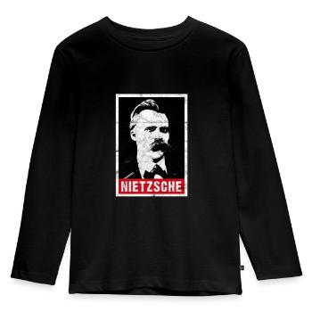Friedrich Nietzsche Philosophy Nihilism Übermensch - Kids' Premium Longsleeve Shirt - black - Front - AI Model Kid Male (0cm)
