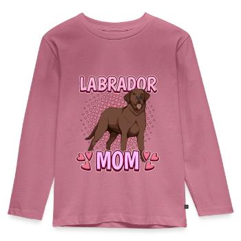 Brauner Labrador Labbi Labrador Mom - Kinder Premium Bio Langarmshirt - Mauve - Vorne - AI Model Kid Female (0cm)