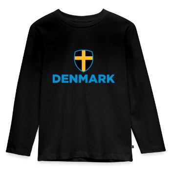 Drapeau national du Danemark - T-shirt manches longues Premium Enfant - noir - Devant - AI Model Kid Male (0cm)