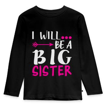 Je vais refroidir une grande soeur - T-shirt manches longues Premium Enfant - noir - Devant - AI Model Kid Male (0cm)