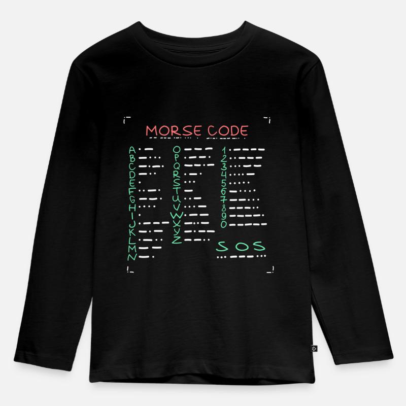 Morse Code Amateurfunker Funkamateur - Kinder Premium Bio Langarmshirt - Schwarz