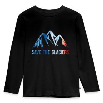 SAVE THE GLACIERS - Warming Stripes - Climate Change - Kids' Premium Longsleeve Shirt - black - Front - AI Model Kid Male (0cm)