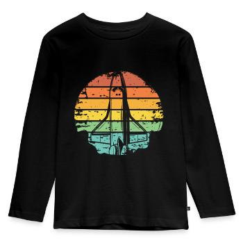 Retro NASA rocket space shuttle grunge - Kids' Premium Longsleeve Shirt - black - Front - AI Model Kid Male (0cm)