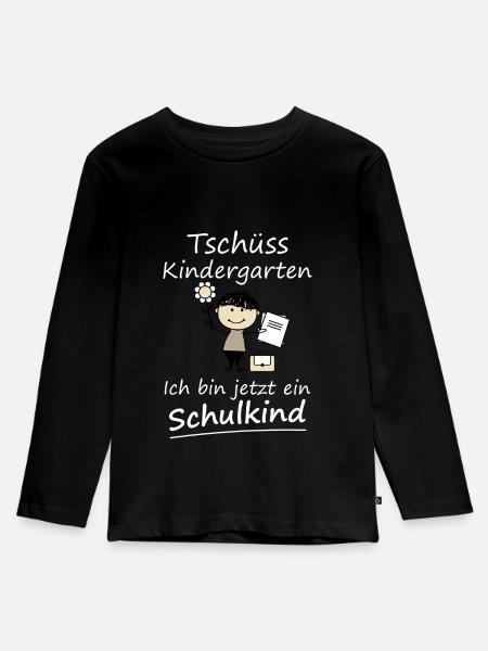 Kindergarten Schulkind Einschulung Shirt Geschenk - Kinder Premium Bio Langarmshirt - Schwarz