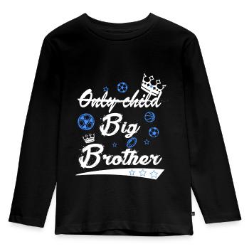 Grand frère plus aucun enfant - T-shirt manches longues Premium Enfant - noir - Devant - AI Model Kid Male (0cm)